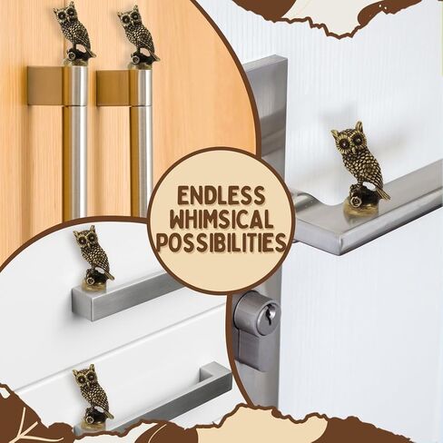 SnugMag Brass Owl Hinge Heads Decorative Topper - Magnetic Door Hinge Toppers Set of 3 - Bird Magnet Charms for Home Decoration - Whimsical Gift Idea in Kuwait