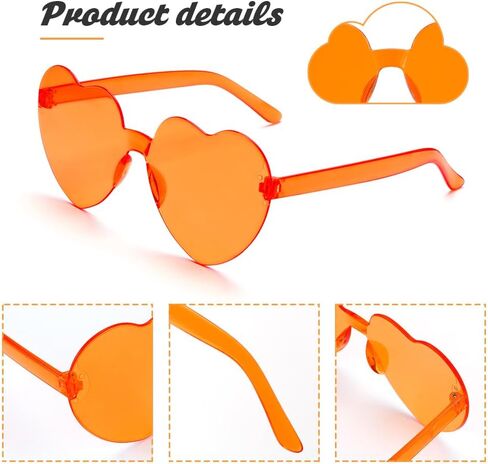 Hoosmoon Bachelorette Sunglasses Orange Sunglasses Heart Shaped Sunglasses Heart Sunglasses for Women Disco Accessories Women Funny Womens Sunglasses Bulk Halloween Decorations Festival in Saudi Arabia