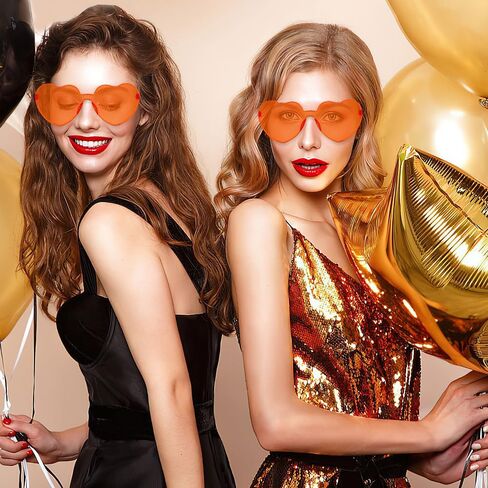 Hoosmoon Bachelorette Sunglasses Orange Sunglasses Heart Shaped Sunglasses Heart Sunglasses for Women Disco Accessories Women Funny Womens Sunglasses Bulk Halloween Decorations Festival in Saudi Arabia