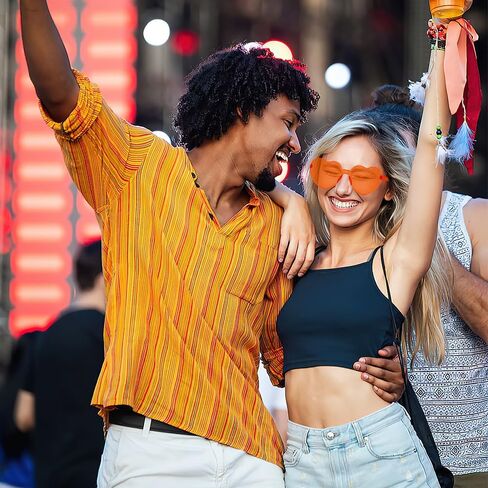 Hoosmoon Bachelorette Sunglasses Orange Sunglasses Heart Shaped Sunglasses Heart Sunglasses for Women Disco Accessories Women Funny Womens Sunglasses Bulk Halloween Decorations Festival in Saudi Arabia