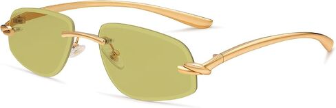 VANLINKER 2026 Trendy Gold Frame Square Rimmless Y2k Sunglasses for Women Men Retro Rave Shades VL9900 in Kuwait