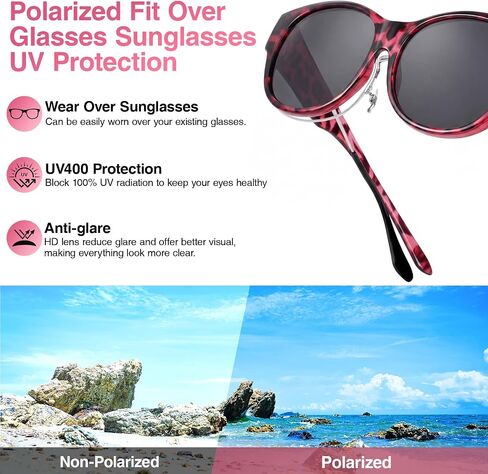 Hifot Polarized Fit Over Glasses Sunglasses for Women Men,Trendy Sunglasses Over Glasses Women Men With UV400 Protection in Saudi Arabia