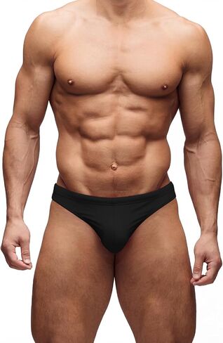 MIZOK Mens Thong Swimwear Sexy Solid Bikini Swimsuit Quick Dry Bathing Suit Black M in Kuwait