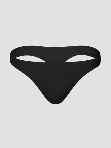 MIZOK Mens Thong Swimwear Sexy Solid Bikini Swimsuit Quick Dry Bathing Suit Black M in Kuwait