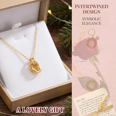 Pendant Necklace for Women, 18K Gold Plated Dainty Chain Knot Choker Necklace, Simple Gold Knot Necklaces Trendy Jewelry Gifts for Women in Saudi Arabia