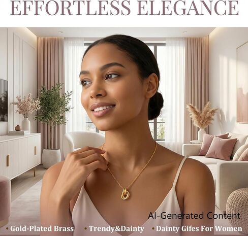 Pendant Necklace for Women, 18K Gold Plated Dainty Chain Knot Choker Necklace, Simple Gold Knot Necklaces Trendy Jewelry Gifts for Women in Saudi Arabia