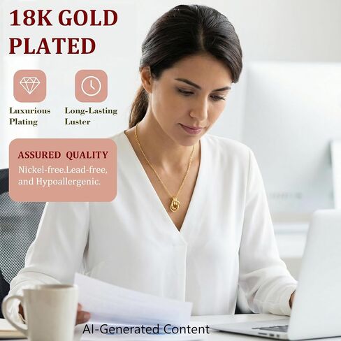 Pendant Necklace for Women, 18K Gold Plated Dainty Chain Knot Choker Necklace, Simple Gold Knot Necklaces Trendy Jewelry Gifts for Women in Saudi Arabia