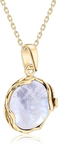 14K Gold Plated Moonstone Necklace for Women - Gold Over Silver Moonstone Pendant - June Birthstone - Gold Wedding Jewelry- Long Statement Necklace - Gold Turquoise Necklace in Saudi Arabia
