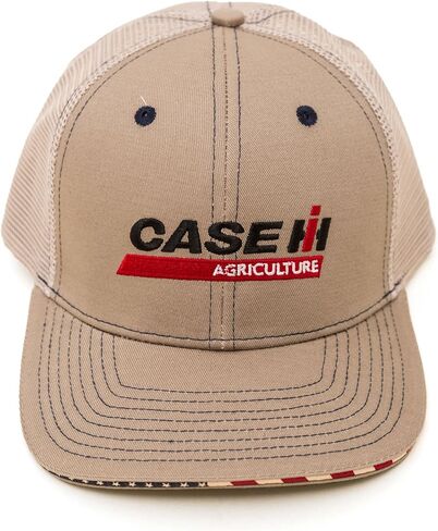 Case IH Agriculture Men's American Flag Adjustable Mesh Back Sandwich Hat Khaki in Saudi Arabia