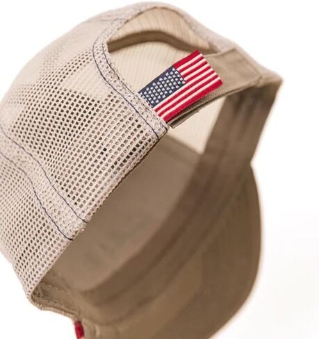 Case IH Agriculture Men's American Flag Adjustable Mesh Back Sandwich Hat Khaki in Saudi Arabia
