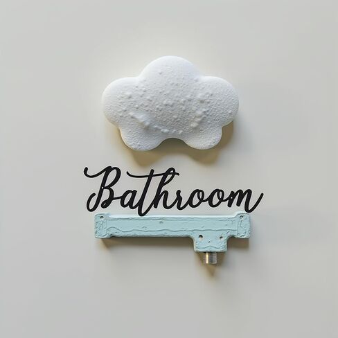 Letter Bathroom Black Metal Wall Decor Bathroom Wall Art Letter Metal Wall Hanging for Living Room Bathrooms in Kuwait