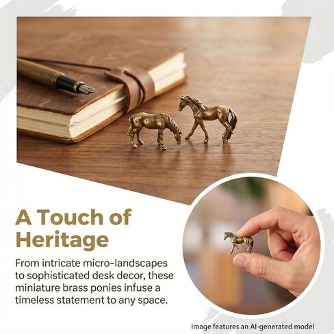 4Pcs Mini Gold Copper Alloy Horse Figurines, Tiny Brass Zodiac Micro-Carved Statues for Bonsai Landscaping, Fish Tank, Moss Pot, Desktop Feng Shui Ornaments for Home Office Room Decor in Kuwait