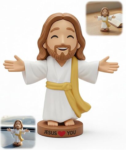 4" Little Jesus Loves You Figures for Car Dashboard, Mini Jesus Tiny Figurines for Christian Car Decor in Saudi Arabia