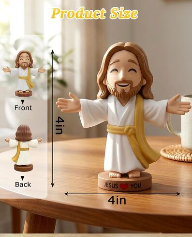4" Little Jesus Loves You Figures for Car Dashboard, Mini Jesus Tiny Figurines for Christian Car Decor in Saudi Arabia
