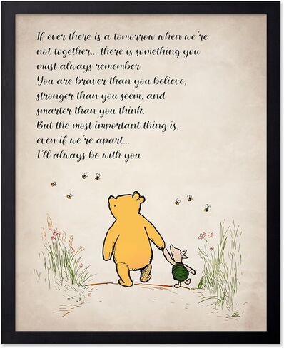 Poster Master Winnie Pooh & Friends Poster - I'll Always Be With You Print - Vintage Storybook Nursery Decor - Baby Room Aesthetic Poster - Kids Playroom Wall Decor - 8x10 Unframed Wall Art in Saudi Arabia