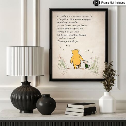 Poster Master Winnie Pooh & Friends Poster - I'll Always Be With You Print - Vintage Storybook Nursery Decor - Baby Room Aesthetic Poster - Kids Playroom Wall Decor - 8x10 Unframed Wall Art in Saudi Arabia