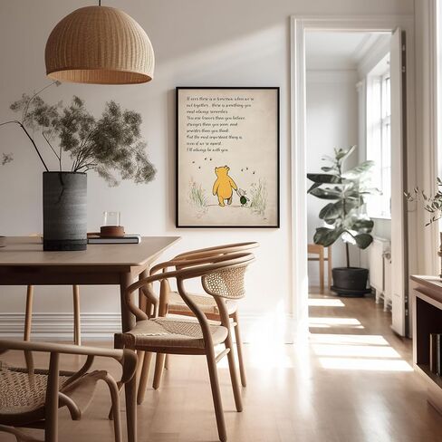 Poster Master Winnie Pooh & Friends Poster - I'll Always Be With You Print - Vintage Storybook Nursery Decor - Baby Room Aesthetic Poster - Kids Playroom Wall Decor - 8x10 Unframed Wall Art in Saudi Arabia