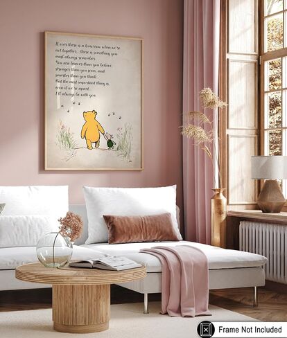 Poster Master Winnie Pooh & Friends Poster - I'll Always Be With You Print - Vintage Storybook Nursery Decor - Baby Room Aesthetic Poster - Kids Playroom Wall Decor - 8x10 Unframed Wall Art in Saudi Arabia
