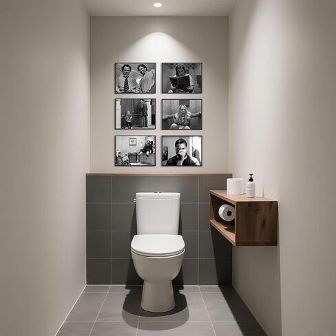 9 Pcs Funny Bathroom Wall Art Vintage Dumb and Dumber Comedy Movies Paintings Prints Posters Black and White Funny Humor Smell Canvas Wall Decor for Toilet Restroom Home Decor 8x10inch Unframed in Kuwait