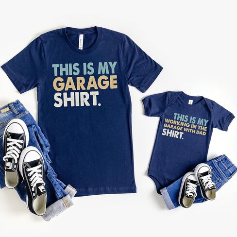This is My Working in The Garage with Dad Shirt, Daddy and Me Tshirts, Father and Son Sshirt, Father's Day Matching Tee in Saudi Arabia