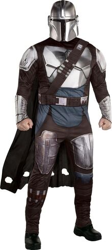 Party City Deluxe Mandalorian Costume for Adults, Star Wars: The Mandalorian - Costume Includes Jumpsuit, Cape, Mask & More - Star Wars Costumes for Halloween, Birthday Parties & Themed Events in Kuwait