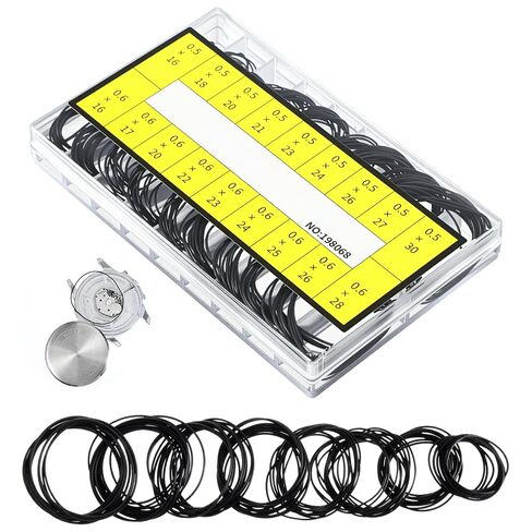 200Pcs O Ring Watch Gasket, 18 Sizes Rubber Seal O Rings Watch Back Seals, 0.5/0.6 16-30mm Waterproof Watches Back Gasket for Watches Repair Replacement in Kuwait