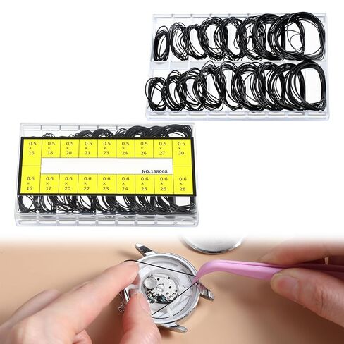 200Pcs O Ring Watch Gasket, 18 Sizes Rubber Seal O Rings Watch Back Seals, 0.5/0.6 16-30mm Waterproof Watches Back Gasket for Watches Repair Replacement in Kuwait