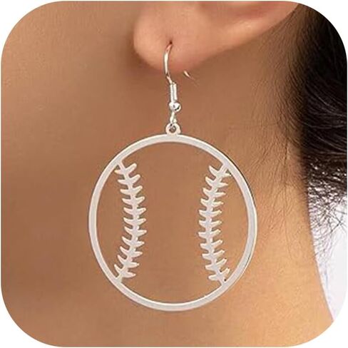 Baseball Earrings for Women Sports Ball Shape Drop Dangle Earring Trendy Sports Jewelry Game Day Outfit Accessories Party Favors Gifts in Saudi Arabia