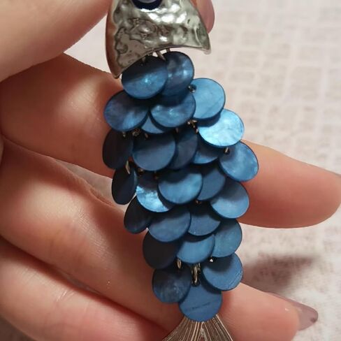 Boho Earrings for Women Blue Acrylic Fish Dangle Earrings Boho Statement Jewelry Accessories for Party Outfits Trendy Jewelry Gifts in Saudi Arabia