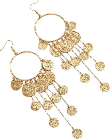 Gold Chandelier Boho Earrings Dangle Gypsy Earrings For Women Big Boho Earrings Fun Fashion Earrings For Women Elegant Geometric Boho Jewelry For Women in Saudi Arabia