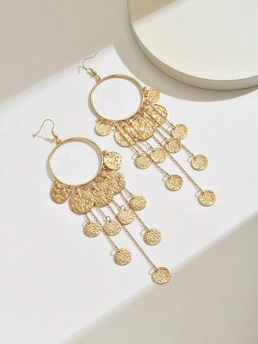 Gold Chandelier Boho Earrings Dangle Gypsy Earrings For Women Big Boho Earrings Fun Fashion Earrings For Women Elegant Geometric Boho Jewelry For Women in Saudi Arabia
