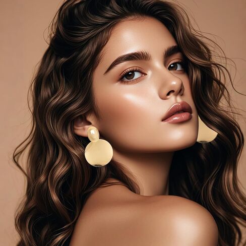 Gold Statement Earrings for Women Large long Gold Geometric Drop Earrings Trendy Twisted Earring Jewelry in Saudi Arabia