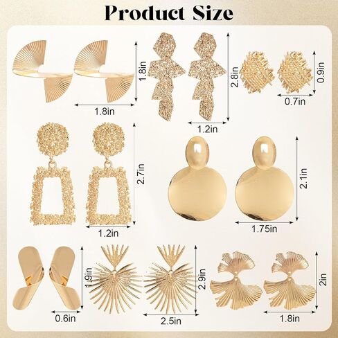 Gold Statement Earrings for Women Large long Gold Geometric Drop Earrings Trendy Twisted Earring Jewelry in Saudi Arabia