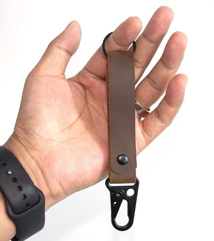 Personalized Coordinate Leather Keychain, Custom Key Fob, Custom Text Keychain, Customized Gifts, Brown, Military, Unisex-Adult in Saudi Arabia