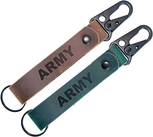 Personalized Coordinate Leather Keychain, Custom Key Fob, Custom Text Keychain, Customized Gifts, Brown, Military, Unisex-Adult in Saudi Arabia