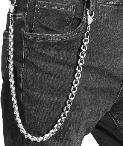 Skull Jeans Pants Keychain for Men & Women Punk Wallet Keychains for Street Dance, Rock Performances, and Stage Shows Clothing Accessories Decor in Saudi Arabia