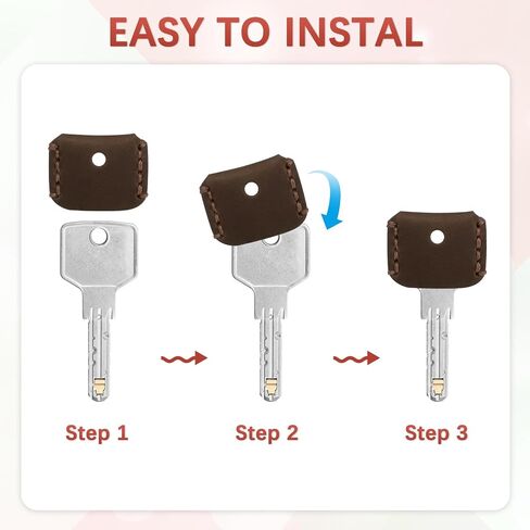Leather Key Covers Caps - Key Toppers Identifiers Head Sleeves Use for Standard Flat House Office & Apartment in Saudi Arabia