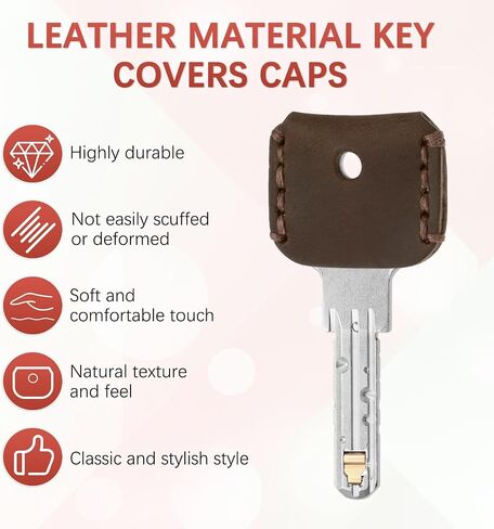 Leather Key Covers Caps - Key Toppers Identifiers Head Sleeves Use for Standard Flat House Office & Apartment in Saudi Arabia