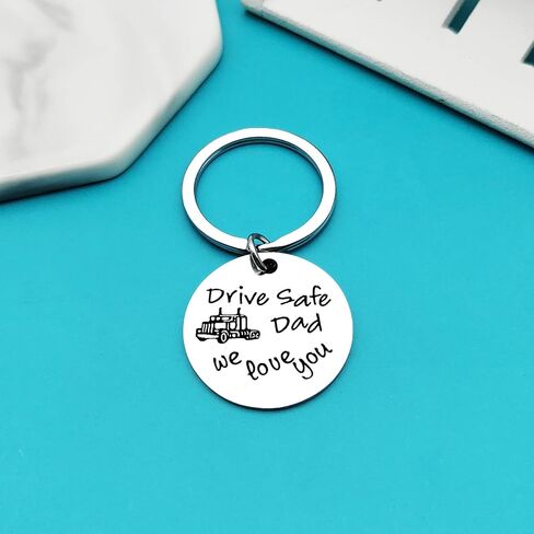 Xiahuyu Drive Safe Keychain for Dad Fathers Day Gift Drive Safe Dad We Love You Keychain for Daddy Papa Father Valentines Christmas Birthday Gifts Dad Gifts from Daughter Son in Kuwait