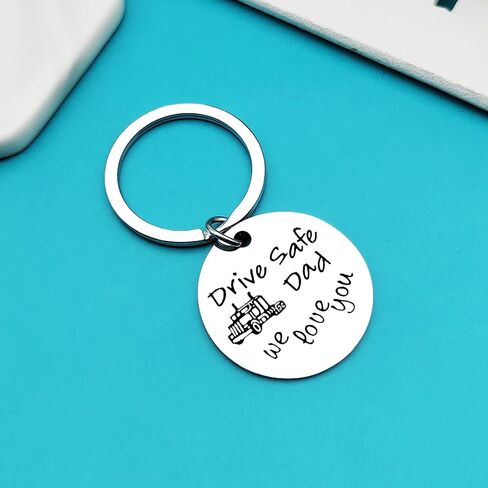 Xiahuyu Drive Safe Keychain for Dad Fathers Day Gift Drive Safe Dad We Love You Keychain for Daddy Papa Father Valentines Christmas Birthday Gifts Dad Gifts from Daughter Son in Kuwait