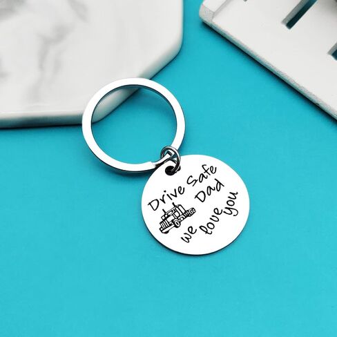 Xiahuyu Drive Safe Keychain for Dad Fathers Day Gift Drive Safe Dad We Love You Keychain for Daddy Papa Father Valentines Christmas Birthday Gifts Dad Gifts from Daughter Son in Kuwait
