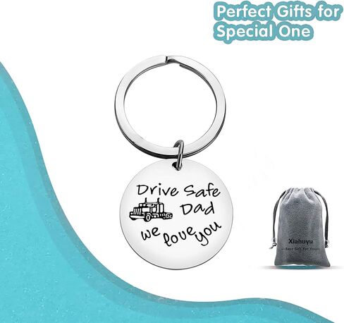 Xiahuyu Drive Safe Keychain for Dad Fathers Day Gift Drive Safe Dad We Love You Keychain for Daddy Papa Father Valentines Christmas Birthday Gifts Dad Gifts from Daughter Son in Kuwait