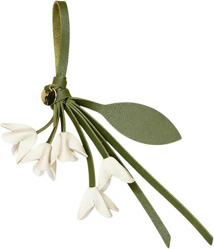 1 Piece Leather Flower Bag Charm, Decorative 10 Inch Osmanthus Design Leaf Flower Keychain in Saudi Arabia
