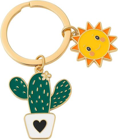 Cactus Keychain - Cute Double Charm Key Chains, Bag Charms for Purse Backpack, Funny Keychains Gift for Plant Lovers in Saudi Arabia