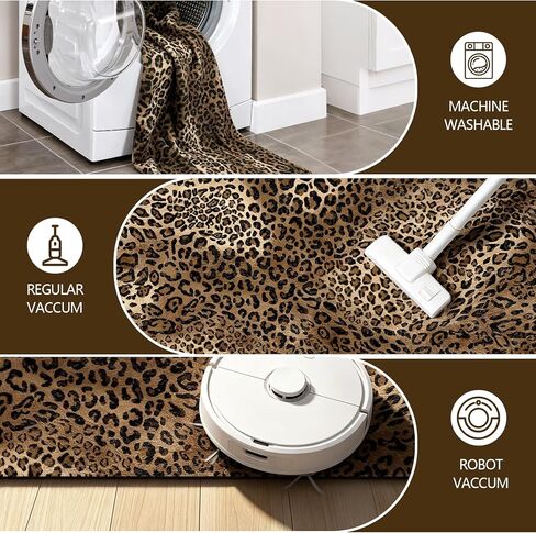 5X7 Leopard Rug,Soft Low Pile Non Slip Cheetah Print Carpet for Bedroom,Brown Animal Print Area Rugs for Living Room Dining Room Safari in Saudi Arabia