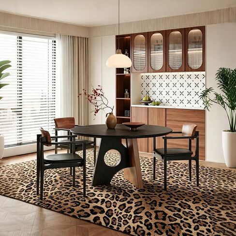 5X7 Leopard Rug,Soft Low Pile Non Slip Cheetah Print Carpet for Bedroom,Brown Animal Print Area Rugs for Living Room Dining Room Safari in Saudi Arabia