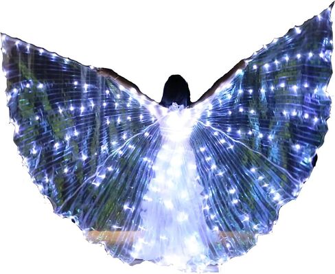 Flashing Sparkle Glitter LED Isis Wings - Light Up Costumes LED Performance Halloween Carnival Cape for EDC in Saudi Arabia