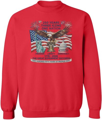 Freedom Liberty Democracy 250 Years USA Anniversary Unisex Crewneck Sweatshirt in Saudi Arabia