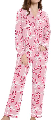 Womens Pajamas Set Long Sleeve Sleepwear 2 Piece Button Down Nightwear Soft Cotton Fall Pj Lounge Sets S-XXL in Kuwait