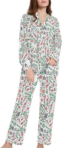 Womens Pajamas Set Long Sleeve Sleepwear 2 Piece Button Down Nightwear Soft Cotton Fall Pj Lounge Sets S-XXL in Kuwait